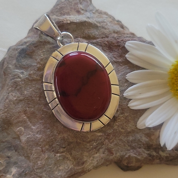 Jewelry - Mexican made sterling silver and jasper pendant